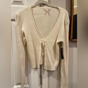 Tan Cardigan with Front Tie Size Medium